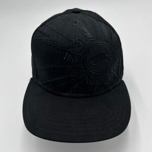 HYP‎ New York Black Tonal Embroidered Flat Brim A-Flex Hat L/XL